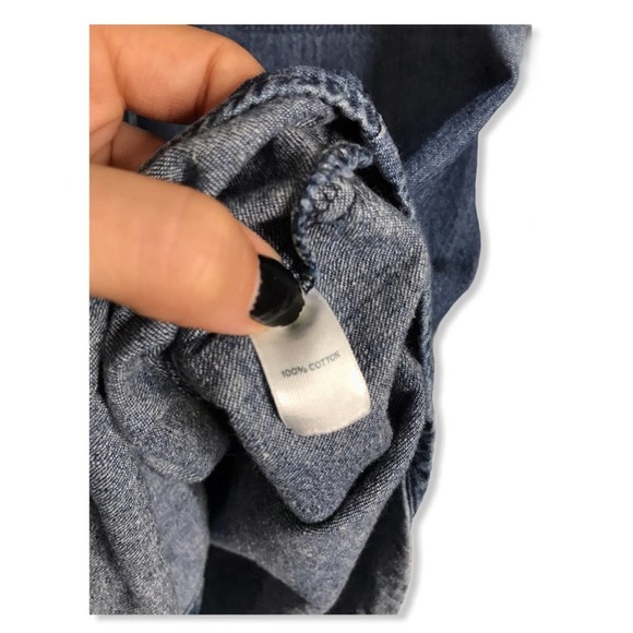 BP | Button Down Denim Long Sleeve Top Jean Shirt - Picture 11 of 11